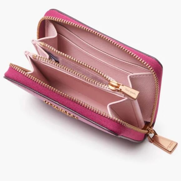Kate Spade Barbie Pink Heart Metallic Colorblocked MiniTop-Handle Bag Wal… - Picture 11 of 14